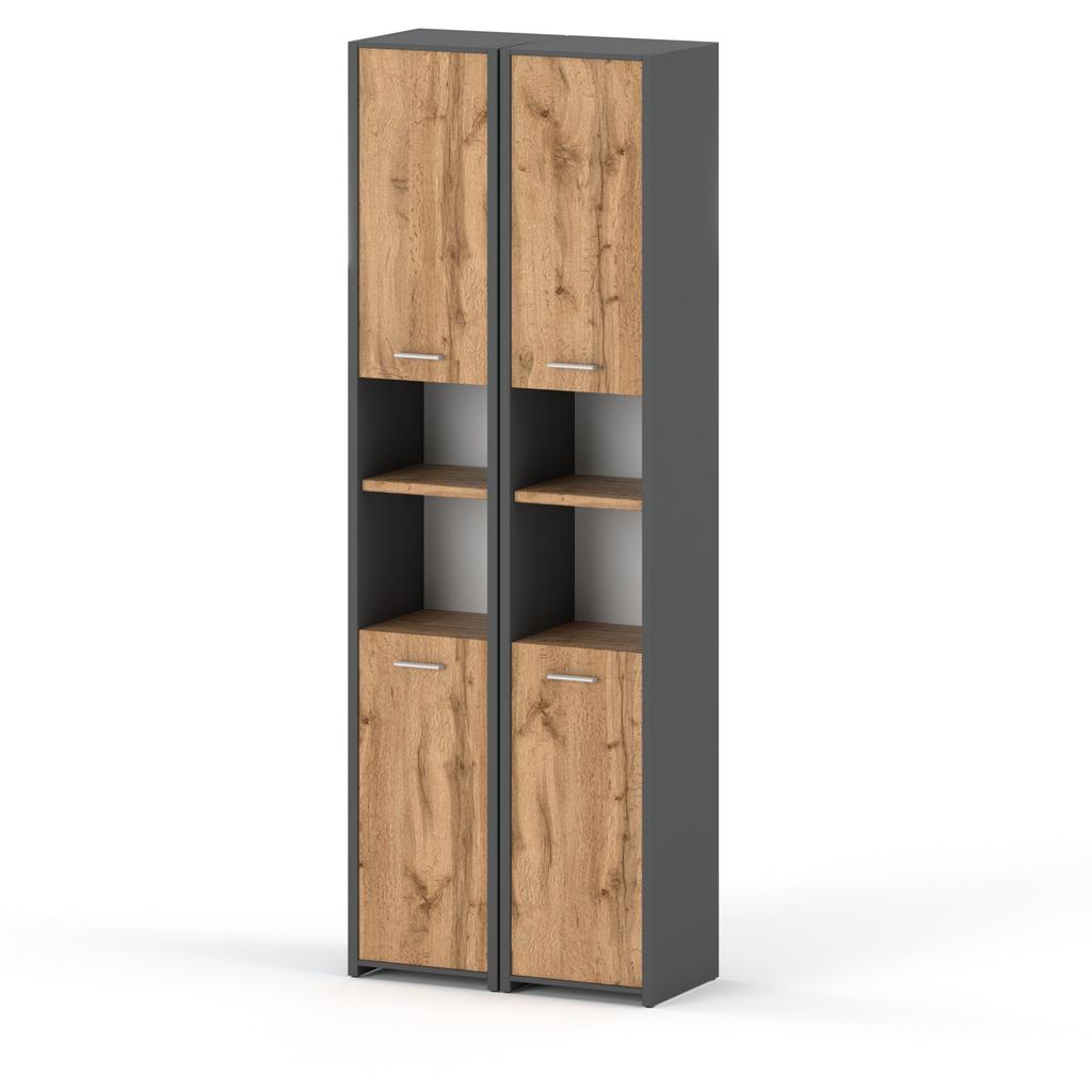 Floor-standing Bathroom Cabinet Gray Oak Wotan 30 CM Loft Bathroom Column