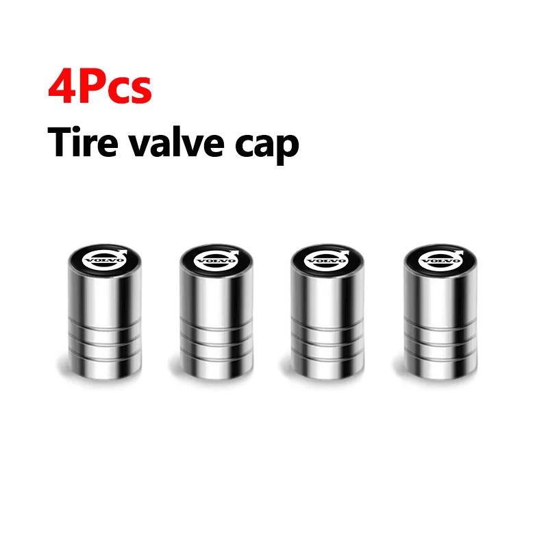 

Car Tire Wheel Valve Cap Cover+Metal Car Key Chain Ring Keychain For Volvo V50 XC60 V40 XC90 S60 XC40 V60 V70 S90 Olestar AWD T6