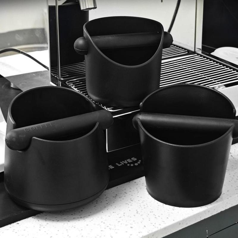 Shock-Absorbent Coffee Knock Box Anti-slip Espresso Dump Bin For Coffee Grounds With Removable Knock Bar Coffee Grind Waste Bin
