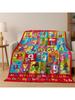 Cartoon Early Educatio ABC Animal Alphabet Blanket,Cozy Soft Throw Blanket For Home Bedroom Bed Sofa Cover