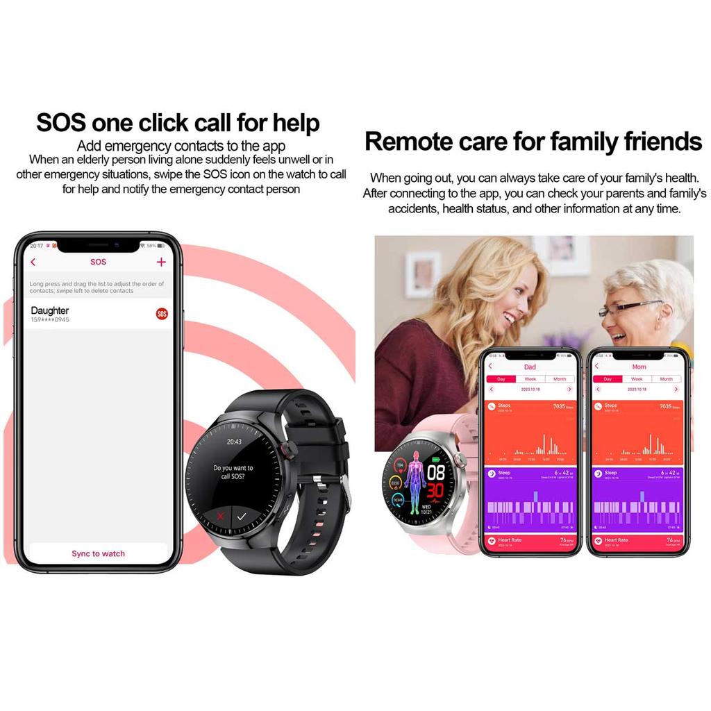 2026 Neue klinische Smartwatch mit EKG+PPG und Körper-Mikroüberwachung, Mikro-Untersuchung, Herzfrequenz, Smartwatch für Android & iOS, Damen