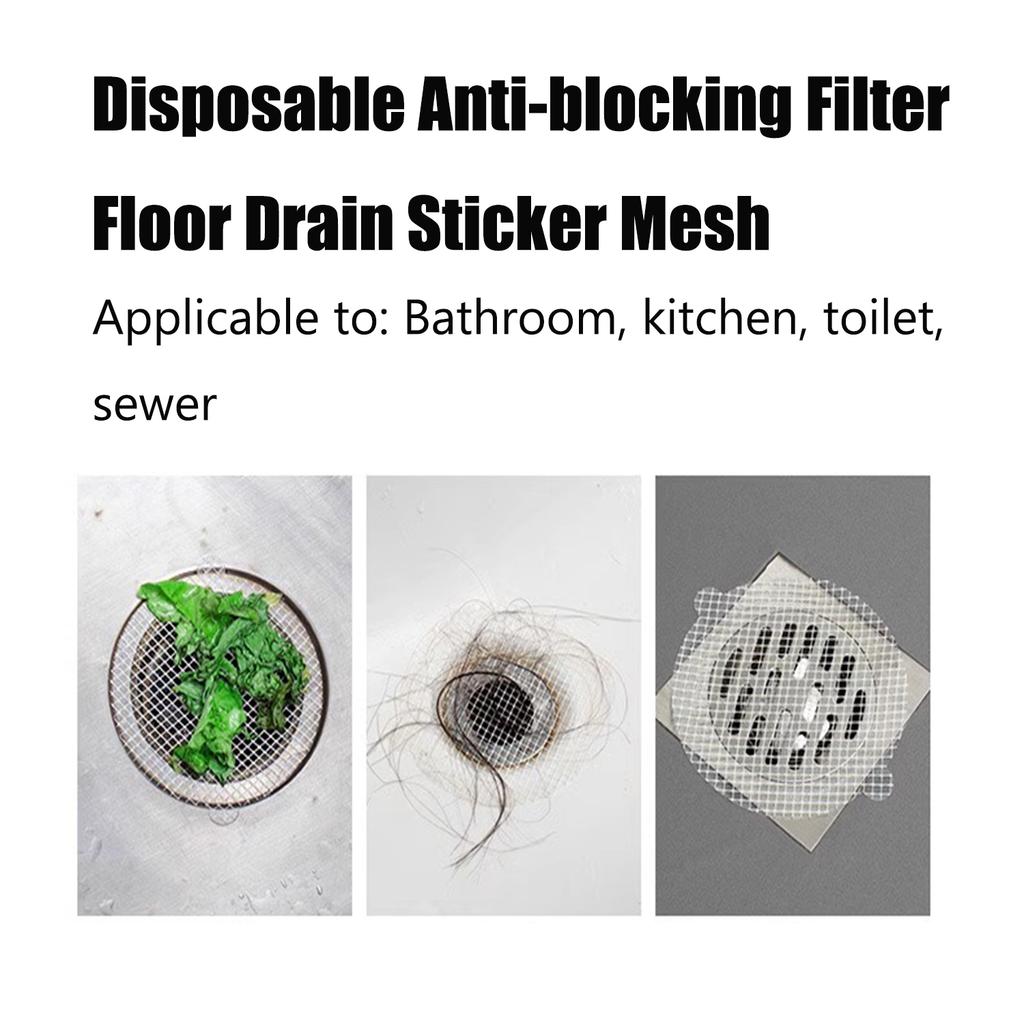 Disposable Anti-Clog Hair Catcher Mesh Sticker 10-50PCS, Multi-Use Drain Cover for Shower Kitchen Bathroom Sink