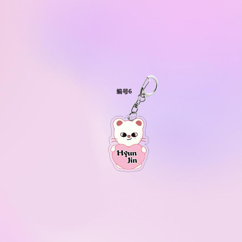 1pc Stray Kids SKZOO Cute Heart Keychain Bang Chan Lee Know Changbin Hyunjin Han Felix Seungmin I.N Love Character Key Ring Bag Pendant STAY Fans Gift
