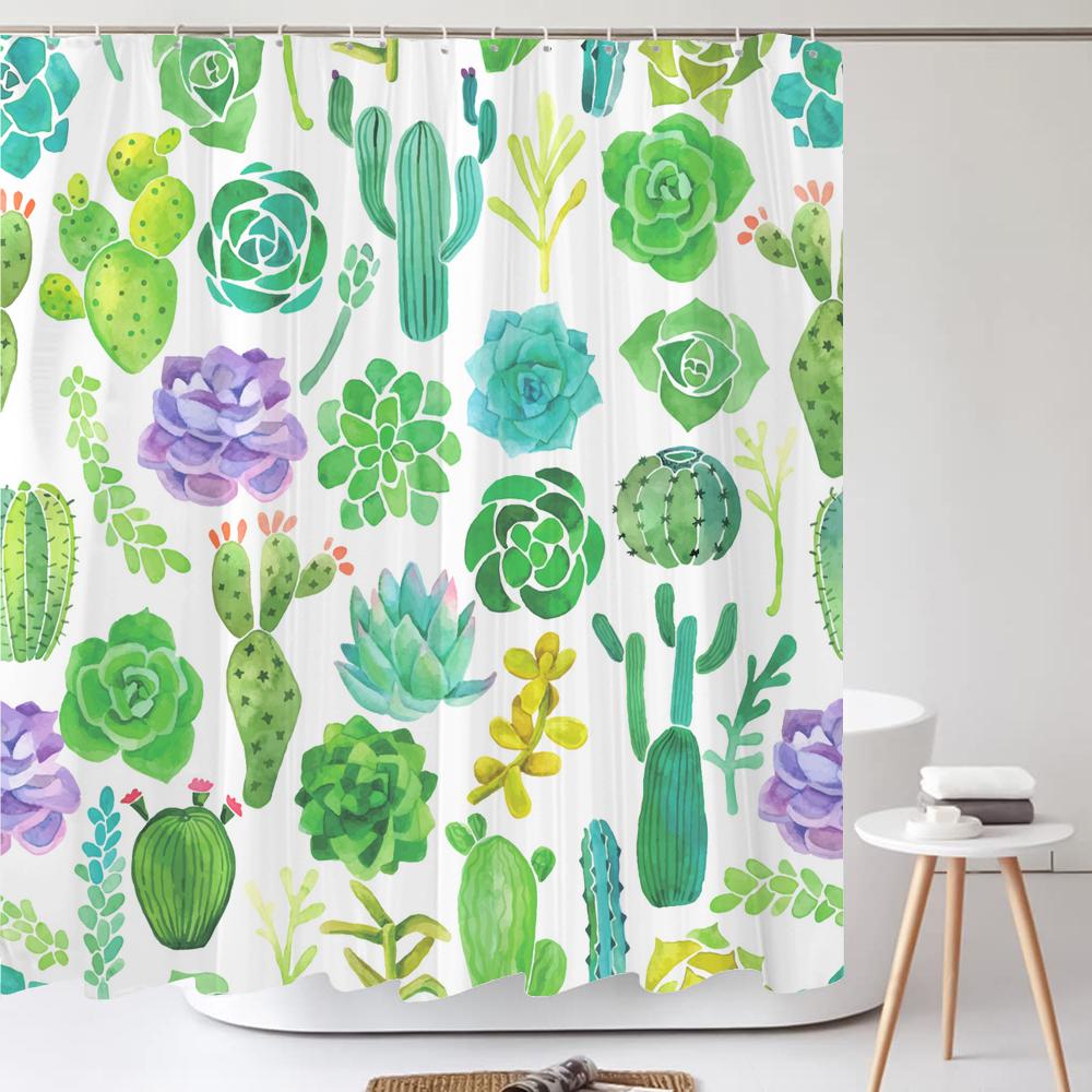 Flowers Pattern Shower Curtains Waterproof Polyester Bath Screen Curtain For Home Decoration Bathroom Printed Shower Curtain