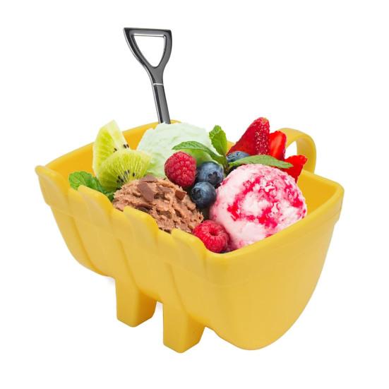 330ML Hrnček ve tvaru lžíce bagru, pohár na zmrzlinu s lopatkou z měděné slitiny, hrnek na kávu, šálek na čaj, nádoba na mléko, džus pro použití v kuchyni