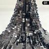 1 Yard Monochromatic Big Square Shiny Mesh Base Fabric Costume Sequin Fabric Women Evening Banquet Dress Sewing Diy Sold By Yard