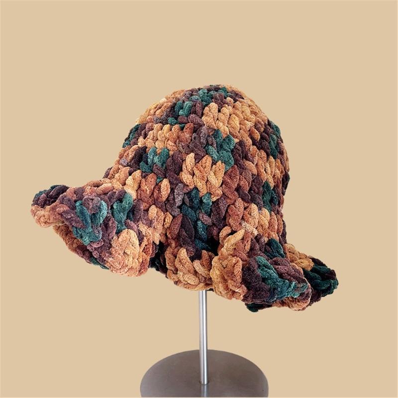 Oversized Hat Handwoven Flouncing Crocheted Hat for Music Festival Simple Flouncing Hat for Music Festival