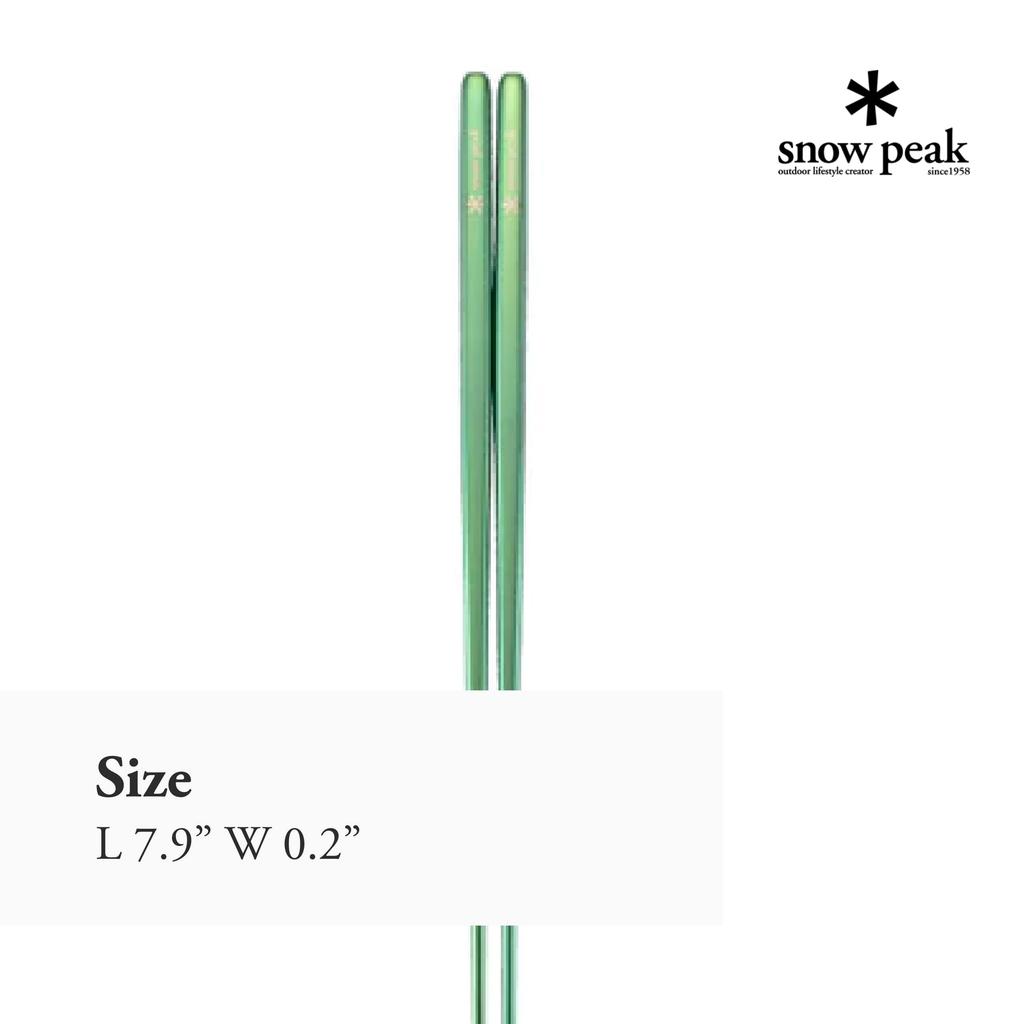 Snow Peak Titanium Tapered Chopsticks with Novelty Included (Green) (SCT-115-GR)