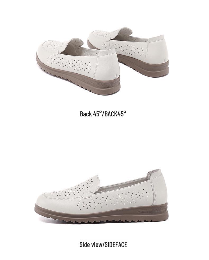 Women's Genuine Leather Slip-On Shoes - Red Dragonfly Breathable Summer Style