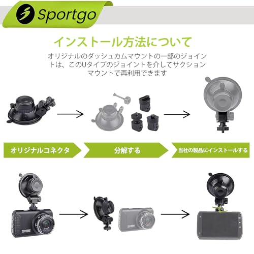 [Genuine iSportgo S501] Dash Cam Suction Cup Mount Suction Cup Holder Bracket General Type with 4mm Screw Adapter Compatible with CHORTAU OldShar