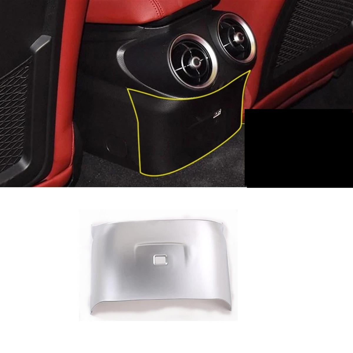 

Накладка на заднюю розетку кондиционера автомобиля ABS, подходящая для Alfa Romeo Giulia 2017 - интерьер автомобиля серебряный