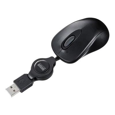 Ratón alámbrico retráctil SANWA