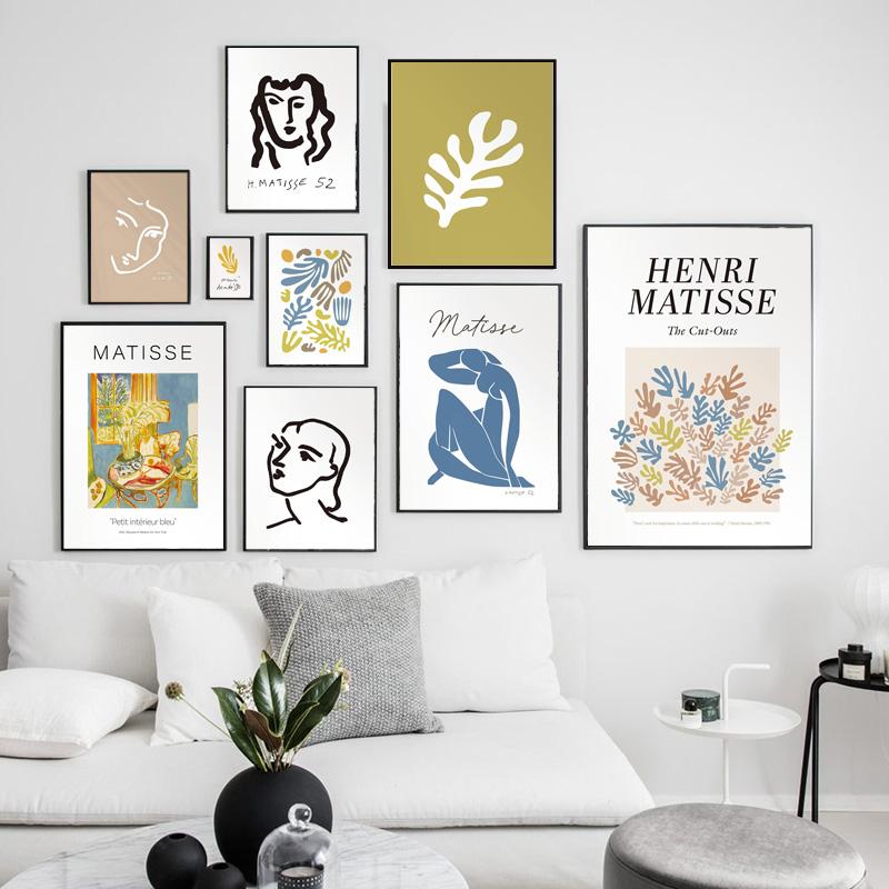Vintage Abstract Matisse Line Figure Minimalist Europe Canvas Painting Posters Prints Wall Art Pictures Living Room Home Decor No Frame