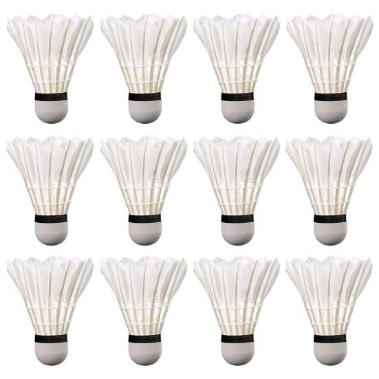 3/6/12 Stück Gänsefeder-Badminton-Federbälle, langlebig, hohe Elastizität, Badminton für Training und Unterhaltung