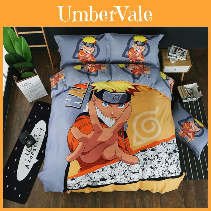 Naruto Anime Bedding Set Duvet Cover And Pillowcases Vibrant Retro Style For Bedrooms