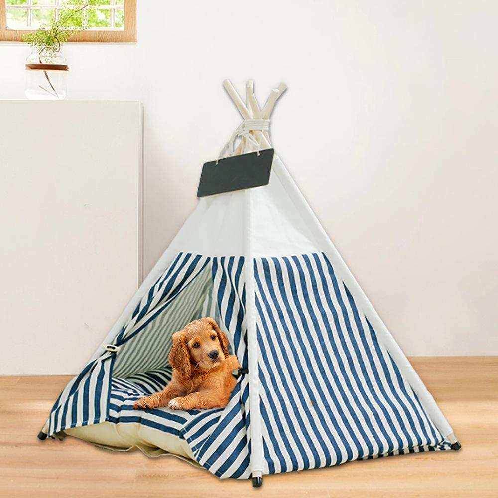 Cat Tent Dog House Removable and Washable Canvas Dog House New Zealand Pine Pet Tent House