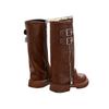 Stivali al ginocchio per bambina Scarpe con zip e fibbia per bambini Tacco quadrato Autunno Inverno Bambini Bambini Stivale lungo da cavaliere 27-37