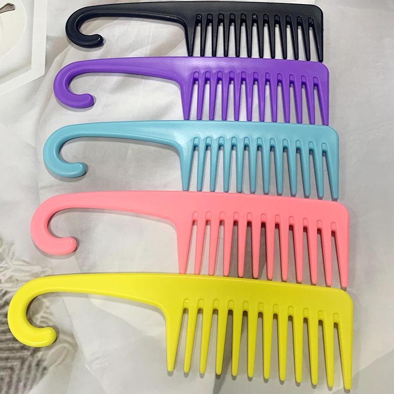 Sturdy Wide-Tooth Comb with Hook - Anti-Tangle Massage Comb for Long Hair, Men & Women, Home Use