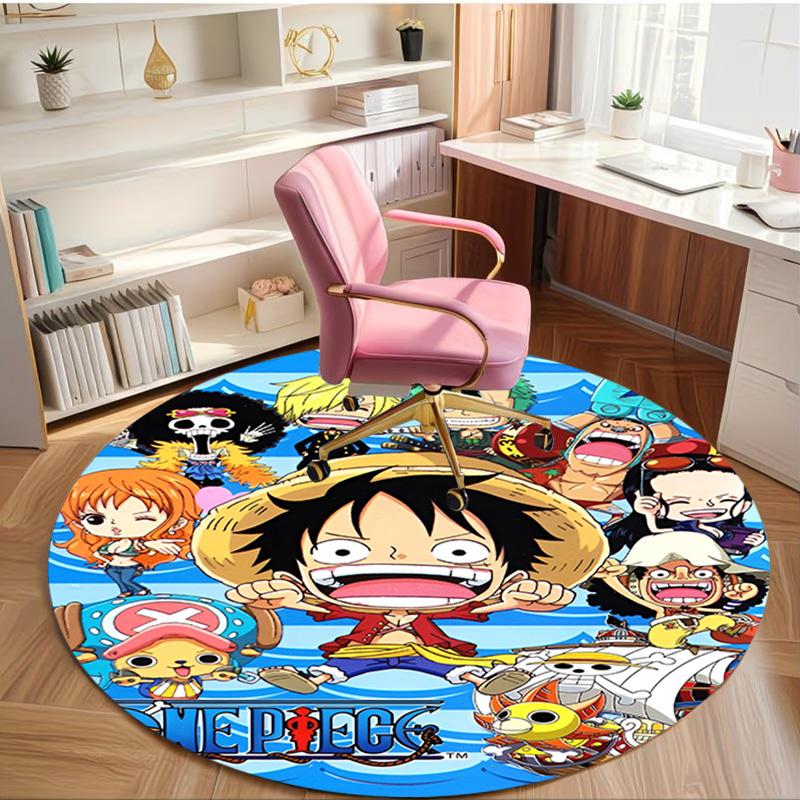 One Piece Print Round Rug, Washable Floor Carpet, For Entryway Dorm Laundry Room Office Study, Home Decor Birthday Christmas Gift