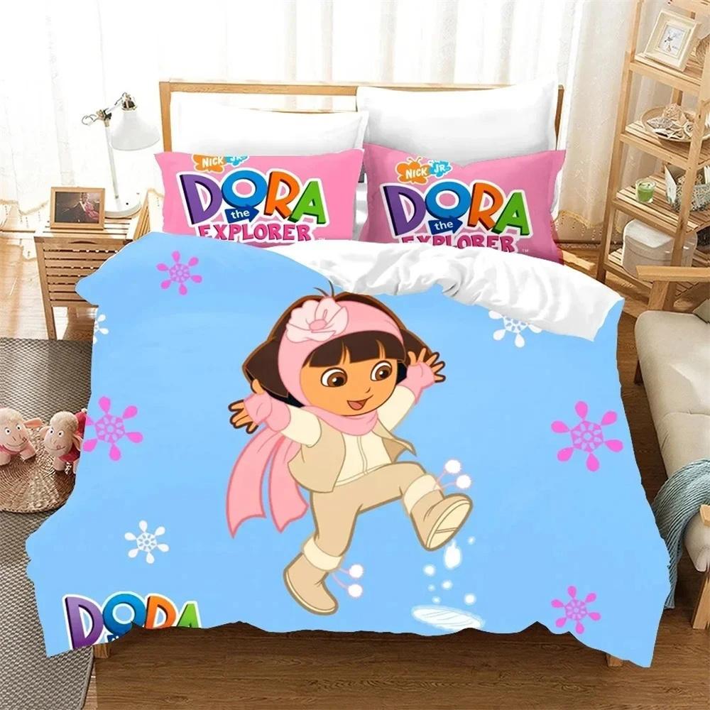 3D Print D Cartoon Explorer Bedding Set Duvet Cover Pillowcase Comforter King Queen Size Boys Adult Bedroom Decor