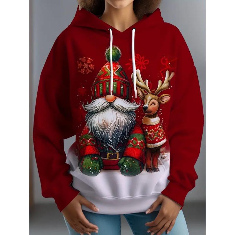 2026 Weihnachts-Hoodies Weihnachtsmann 3D-Druck Herren Damen Hoodie Sweatshirts Lässig Unisex Kapuzenpullover Oberteile Kleidung Mann Pullover