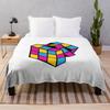 Color Rubik'S Cube Pattern Flannel Blanket Digital Printing Blanket Bedspread Leisure Sofa Blanket