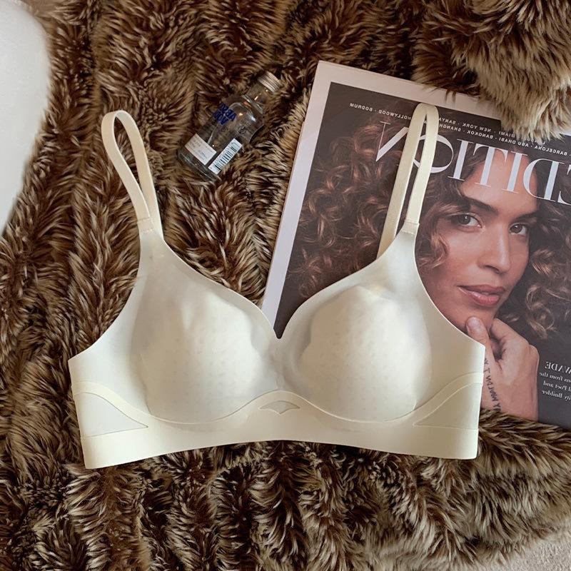 Tie-dye Wind Seamless Thin Underwear Women's Big Breasts Show Small and Thin New Breathable Anti-sagging Breast Bra