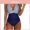 Swimsuit Women One Piece With Cross Color Block Polyester For Water Sports And Beach Relaxation