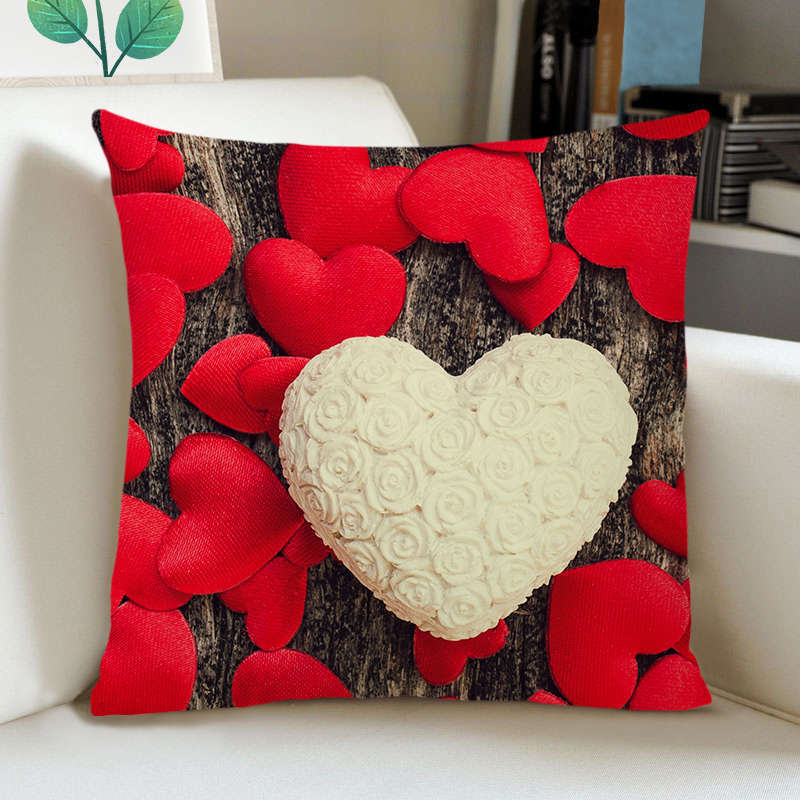 Greeting Card European Bow Gift Peach Skin Valentine's Day Pillow Case Pillow Car Sofa Cushion Cushion