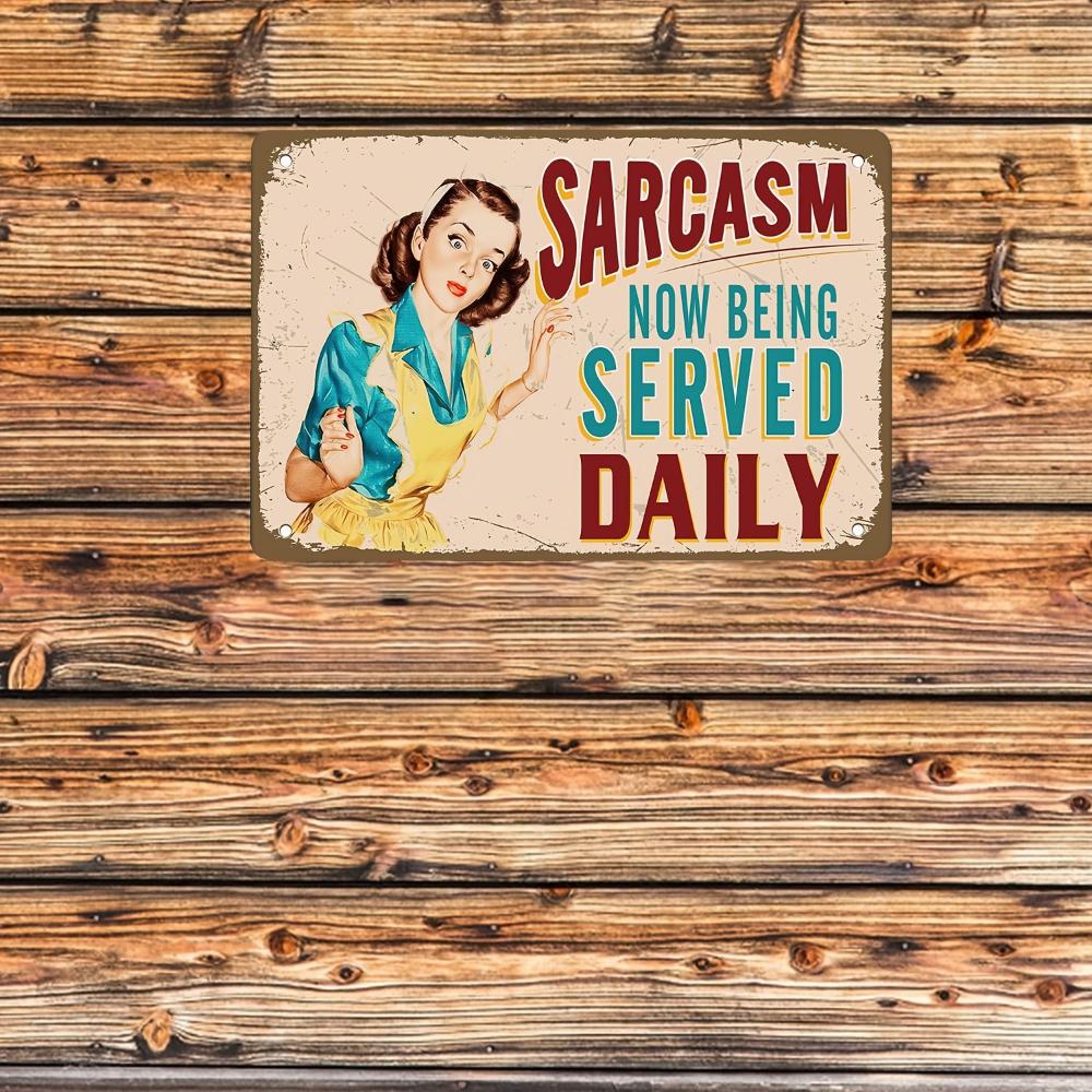 1pc Retro Metal Sign Wall Decor Now Being Served Daily Funny Vintage Sign Wall Plaque Poster For Cafe Bar Restaurant Supermarket