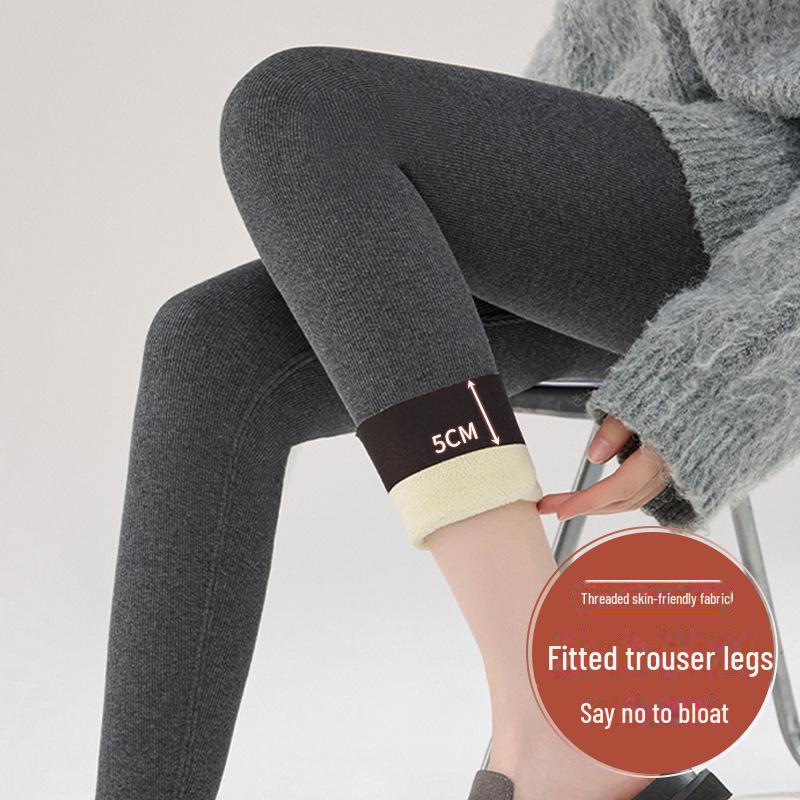Extra Thick Plush High Waist Winter Leggings - Slimming Skinny Wool Pants for Women