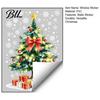 Christmas Theme Party Props Tree Static Window Sticker, Waterproof PVC Decal, Watercolor Snowflake Pattern Stickers Glass Clings for Holiday