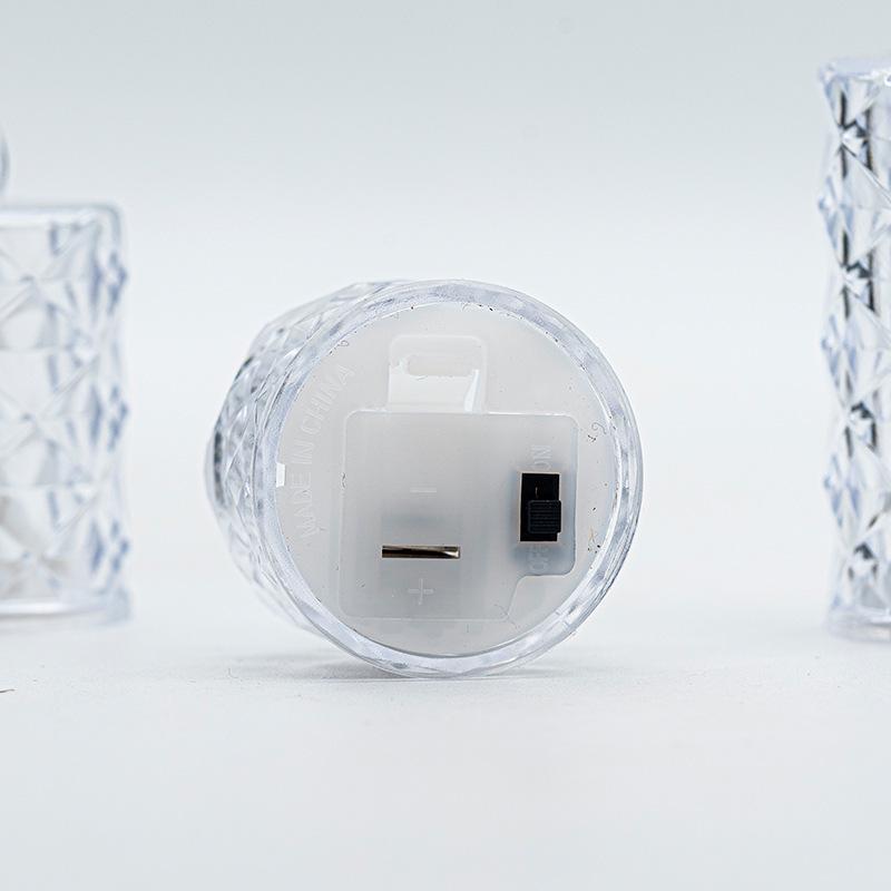 LED Crystal Rhombus Tea Light: Transparent Decorative Candle Lamp for Bar, Birthday, or Atmosphere Lighting