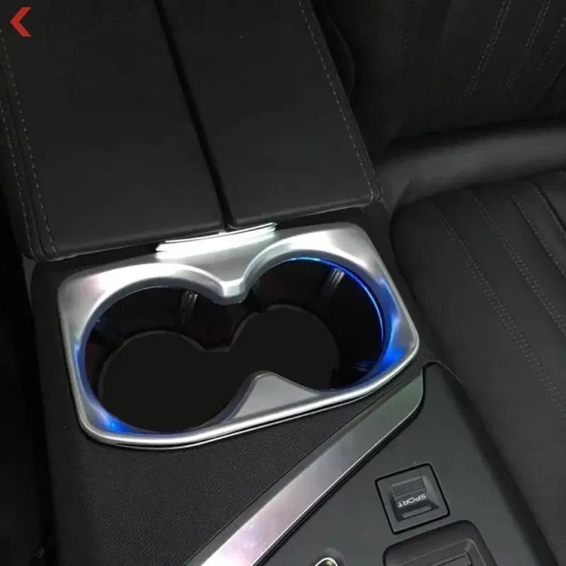 For Peugeot 3008 5008 GT 2016-   Carbon Fiber Car Console Water Cup Holder Frame Cover Trim Interior Accessories