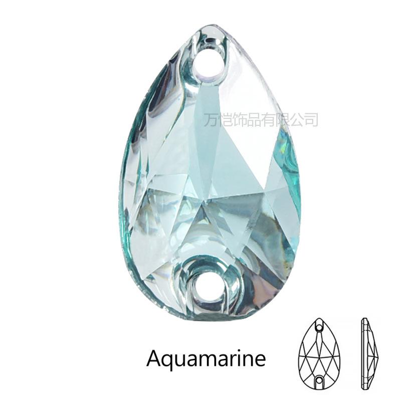 Resin Water Drop Flat Bottom Hand Sewn Drill, Silver Plated Bottom Double Hole Hand Sewn Flat Buckle Diy Clothing Luggage Accessories