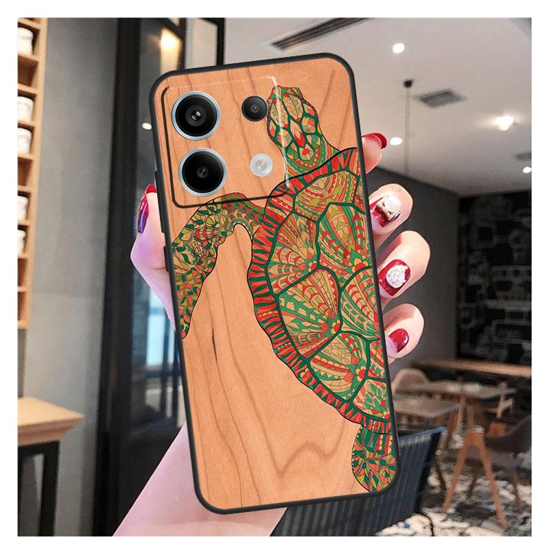 Turtle Wood Pattern Case For Xiaomi Redmi Note 11 9 10 12 13 Pro Plus 12S 11S 10S 9S Redmi 12 10C 12C 13C Cover