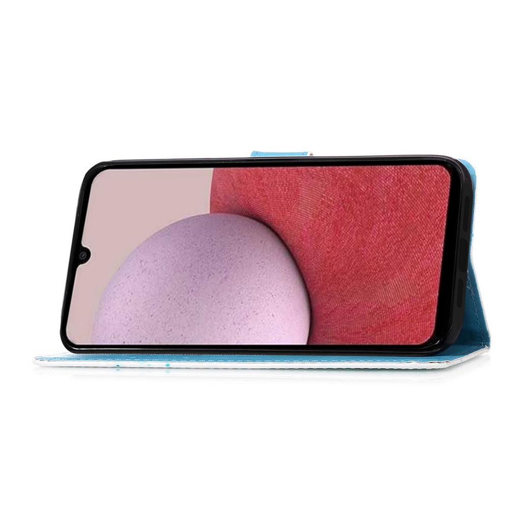 For Samsung Galaxy A35 5G Leather Case with Strap and Card Holder Pattern Printing Phone Stand Cover