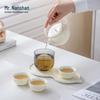 Nanshan Ceramic Kung Fu Tea Set with Lifting Beam Pot