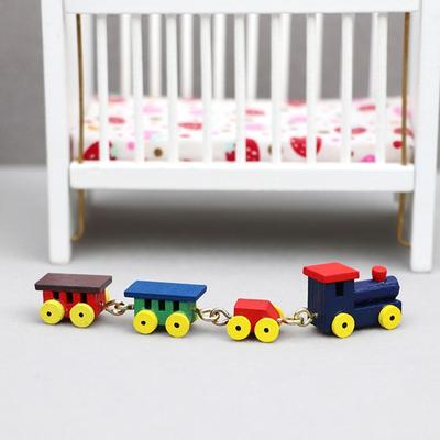 1:12 Dollhouse Miniature Train Ornament Home Model Decor Kid Pretend Play Toy