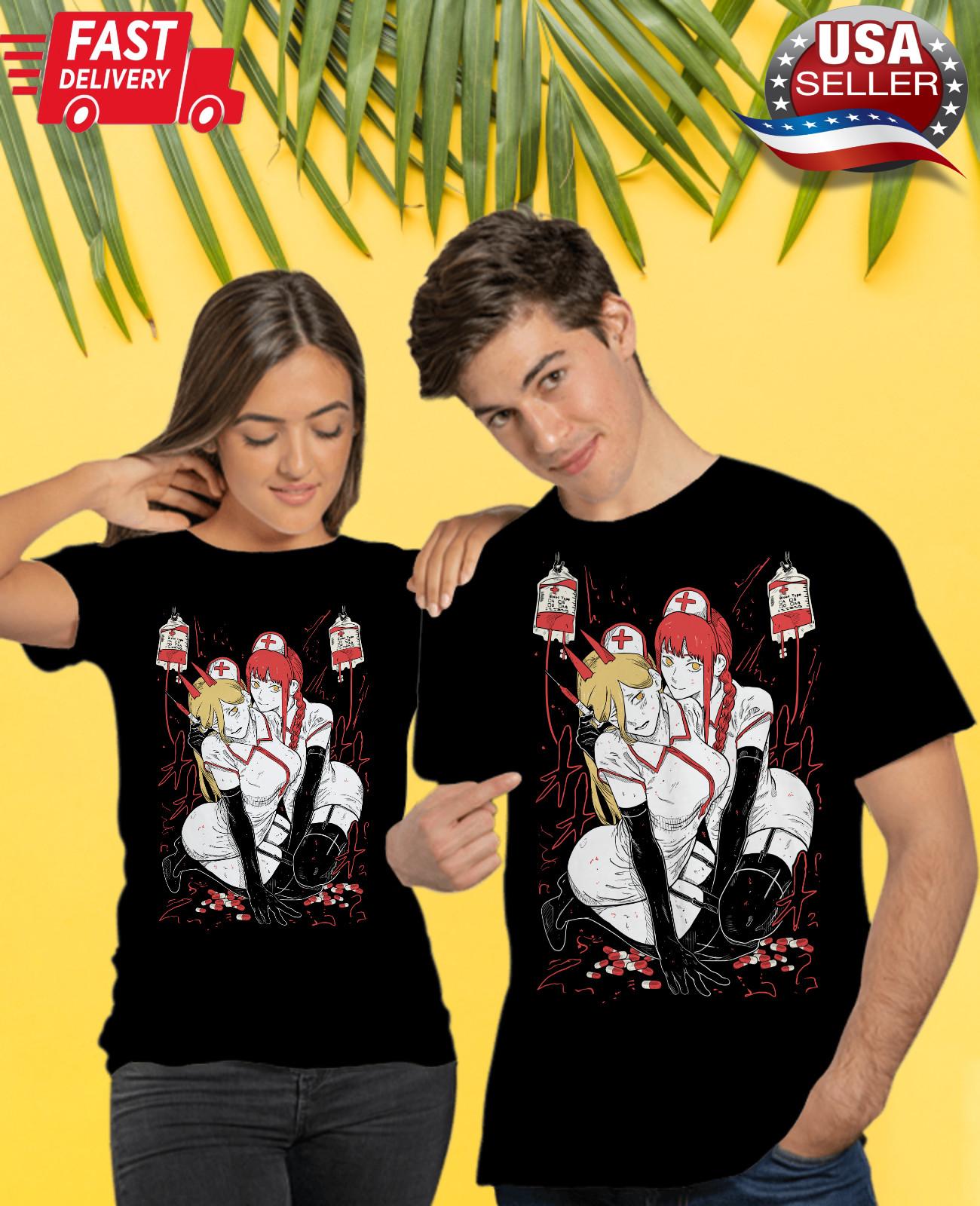 

MAKIMA POWER T-Shirt Mens Womens Tees Top Japanese Anime Manga Chainsaw Man Denji Power Black Shirt XL