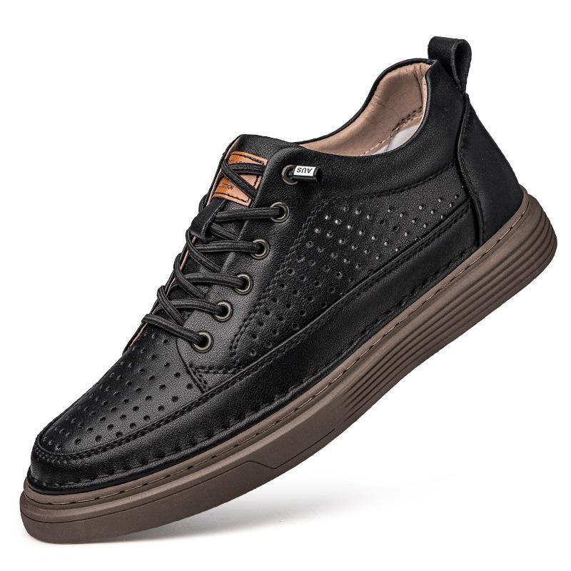 Men's Invisible Height-Increasing Shoes: Breathable, Stylish British Design with Soft Sole - Sports Casual Board Shoes with 8cm Lift.
