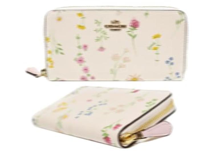 Luck Rack Floral Signature Accordion Zip Wallet with Space Wildflower Print, Floral and Butterfly Design, Women s, Outlet Item (C0033) [Used]