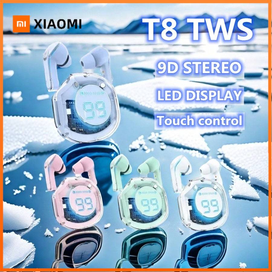 Xiaomi NEW T8 TWS Wireless Earphone Bluetooth 5.3 Sport Gaming Headsets Noise Reduction Earbuds Bass Touch Control For Smartphones