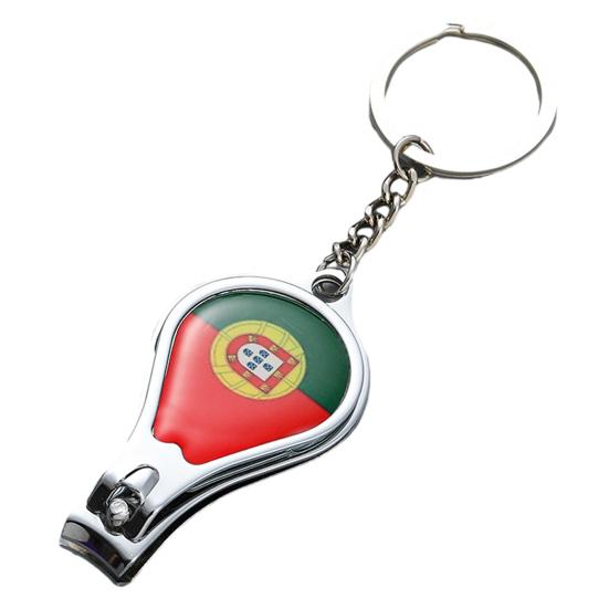 Football Match National Flag Nail Clippers, Stainless Steel Fingernail Cutter with Key Ring, 3-in-1 Bottle Opener Keychain, Soccer Fans