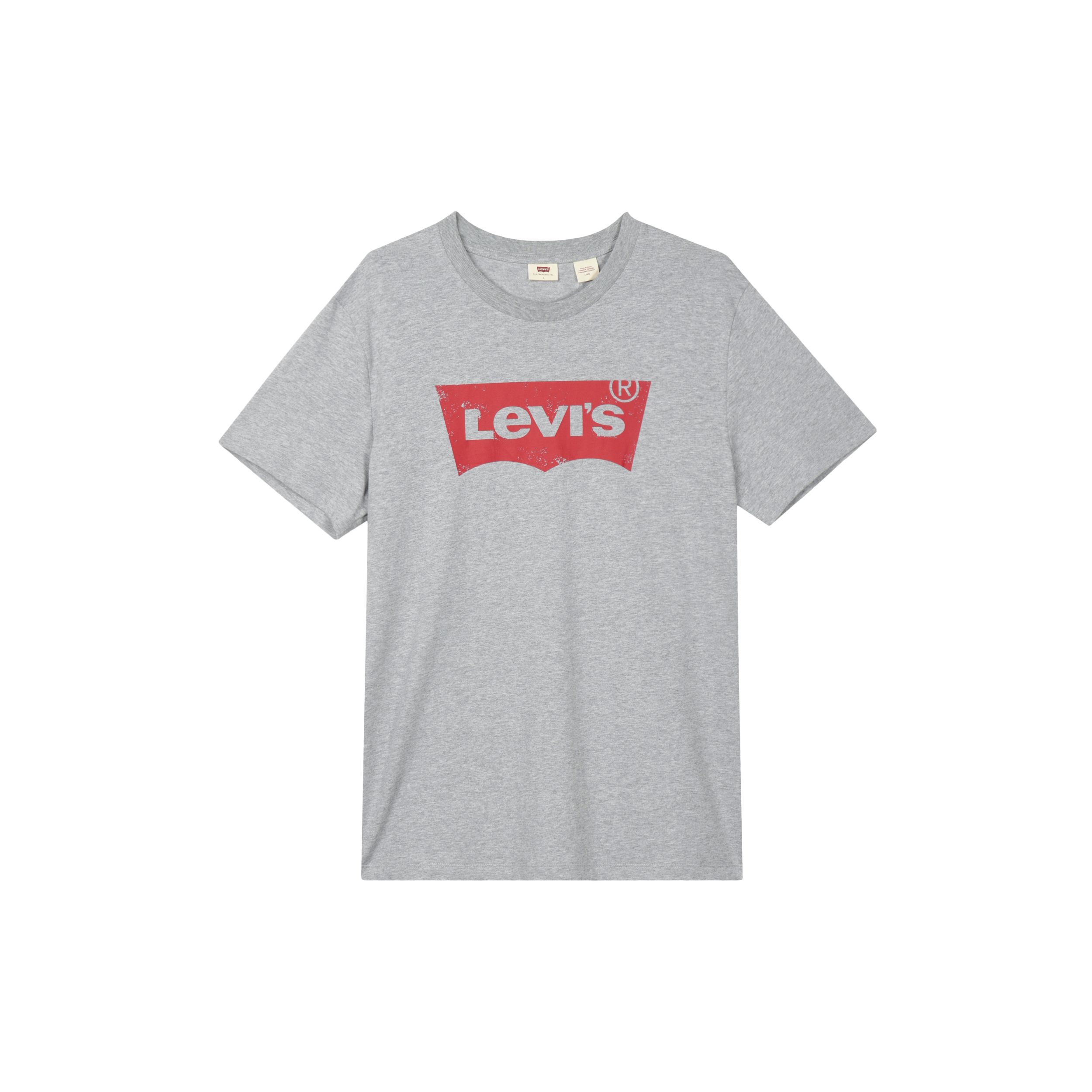 

Levis Letter Logo Print Crew Neck Straight Fit Short Sleeve T-Shirt Men Tops Gray A9224-0003 L