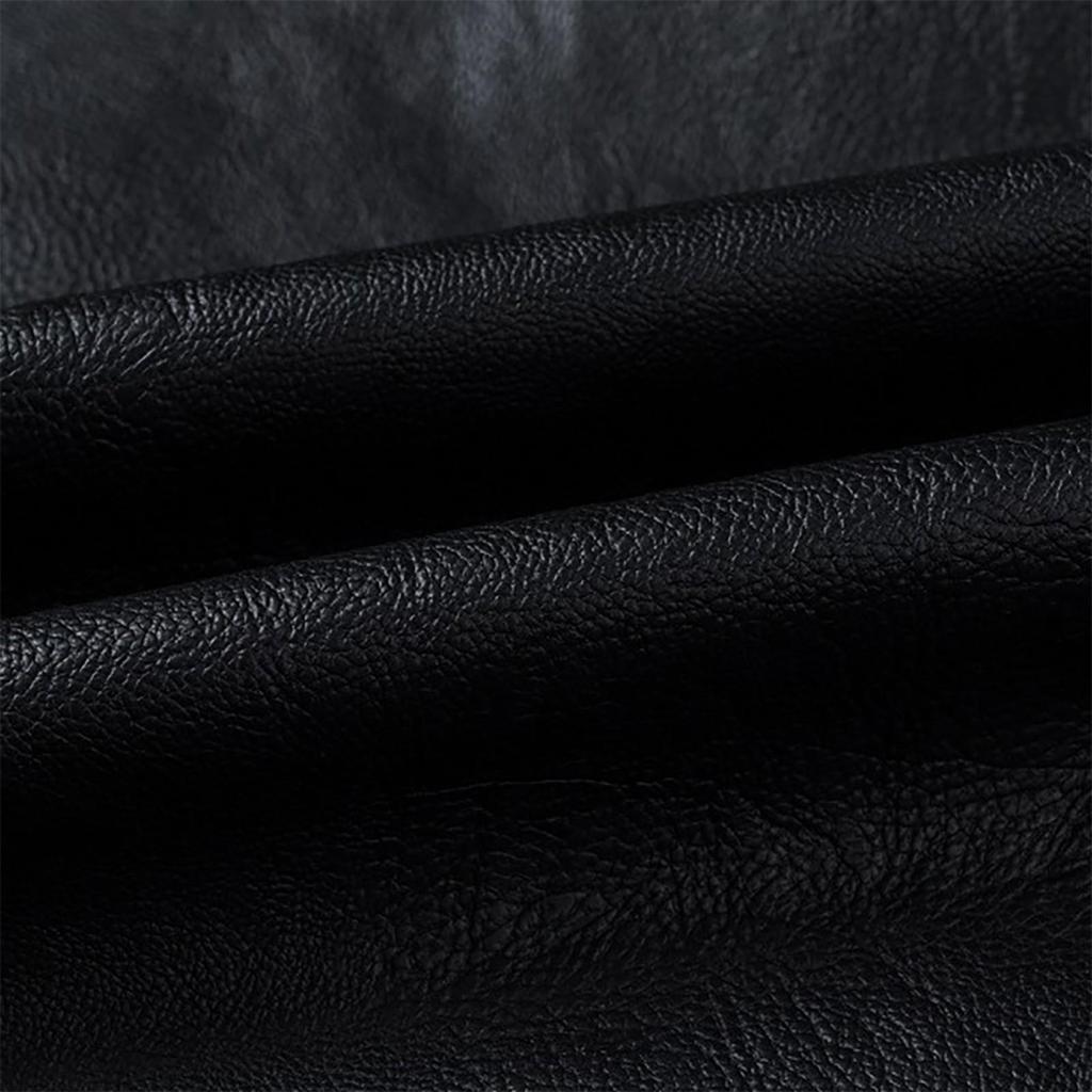 Men's Spring And  Casual Long Sleeve Solid Stand Zipper Leather Jacket Top
