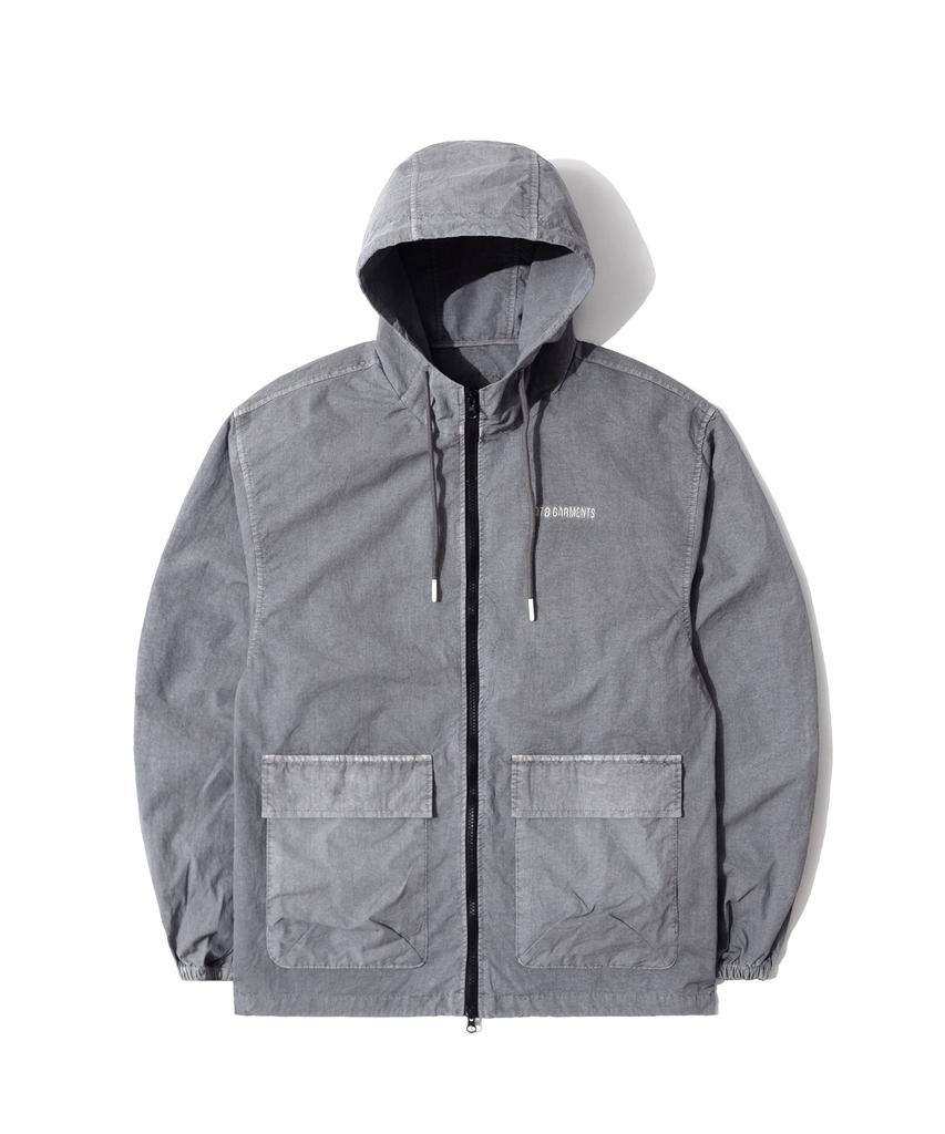 Qt8 Garments Oc Pigment Hoodie Windbreaker (Grey)