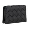 Bottega Veneta Intrecciato Woven Design Snap Closure Lambskin Card Holder Women Card Holder Black 814091VCPP38425
