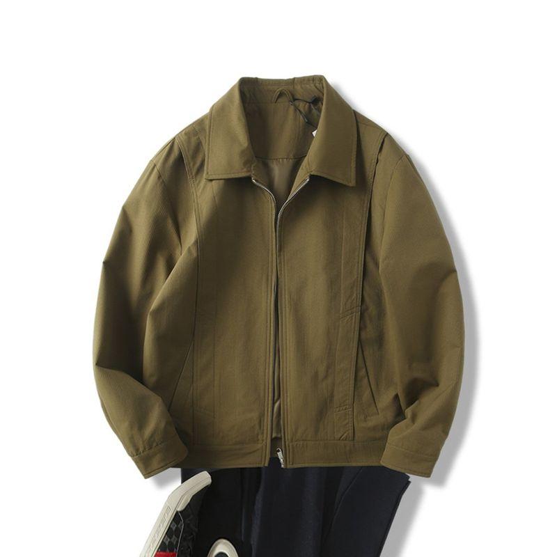 American Retro Casual Workwear Jacket for Men, Spring and Autumn Trendy Brand Design, High-Quality Export Turn-Down Collar Shirt Jacket