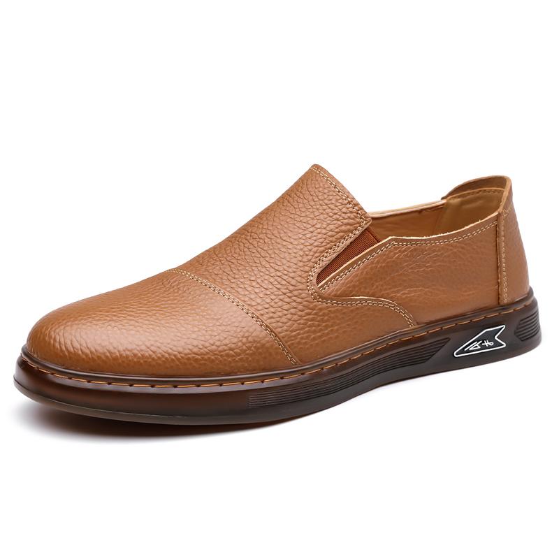 

Модная повседневная обувь на плоской подошве для мужчин, удобные мужские лоферы, модная мужская обувь для вождения 2025 новинка для мужчин, деловая обувь, кожаная мужская обувь для ходьбы 44 жёлтый